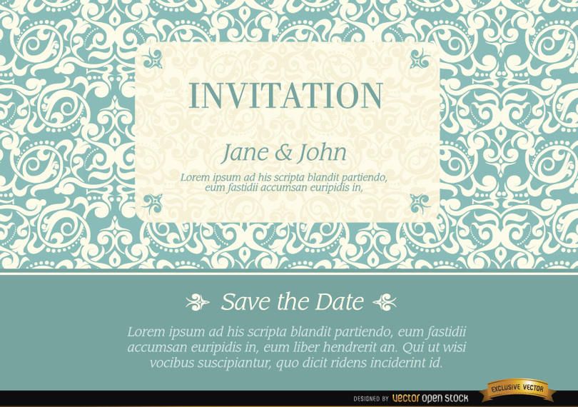 Marriage invitation with elegant frame pattern Marriage invitation with elegant frame pattern