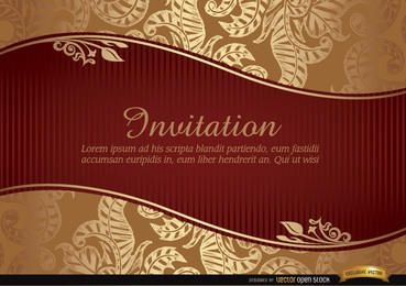 Marriage invitation with riband and pattern