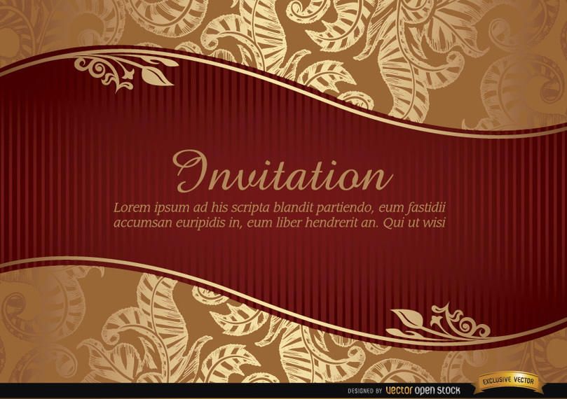 Marriage invitation with riband and pattern Marriage invitation with riband and pattern