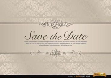 Convite de casamento com riband floral Convite de casamento com riband floral