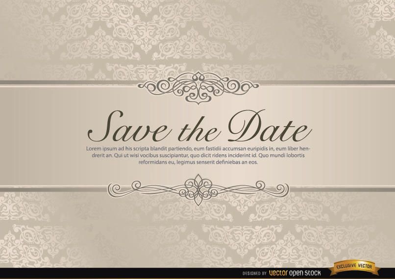 Wedding invitation with floral riband Wedding invitation with floral riband