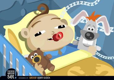 Bebé dormido en cuna Bebé dormido en cuna