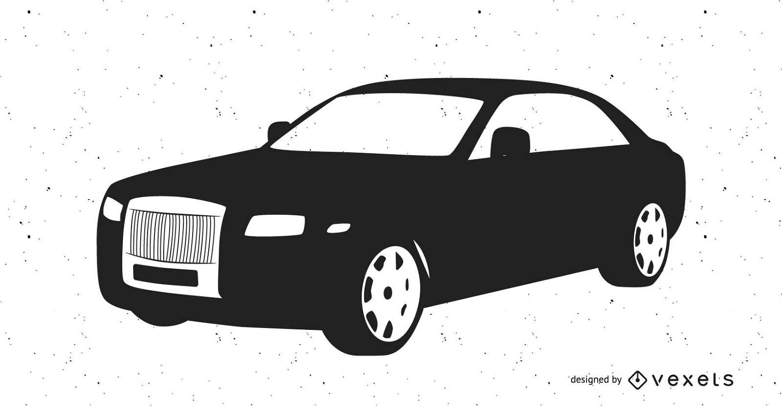 Rolls-Royce com rastreio preto e branco