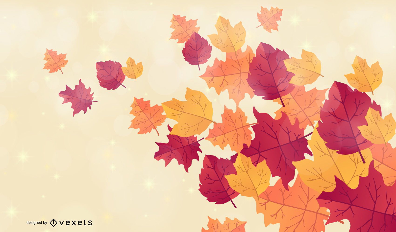 Glowing Autumn Leaves Background