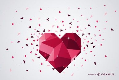 Textura de diamante rojo fondo de San Valentín