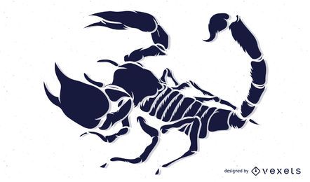 Diseño de silueta detallada de escorpión