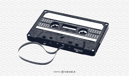 Vintage Black & White Tape Cassette