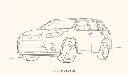 Bosquejo de SUV de coche