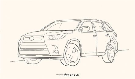 Car SUV Sketch Vector Download