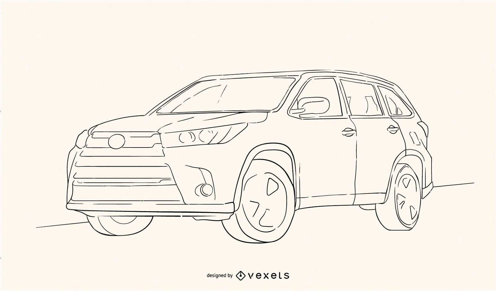 Toyota Highlander Sketch  Vector Download