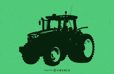 Silhouette Traced Tractor Vehicle
