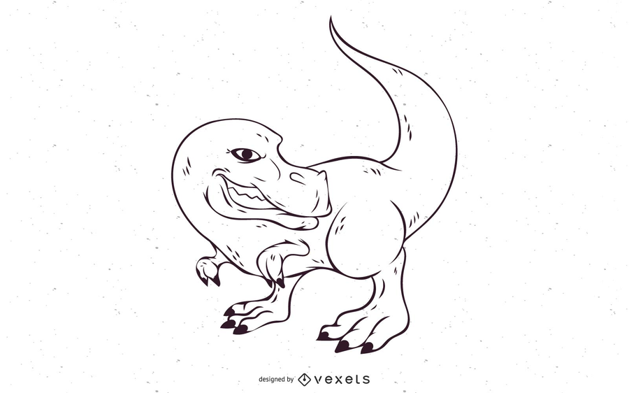 Esboço de dinossauro Tiranossauro rex Esboço de dinossauro Tiranossauro rex