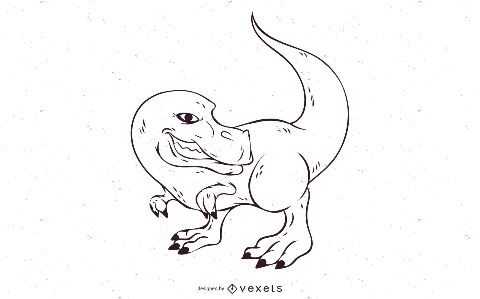 Editable vector hand drawing illustration of Tyranosaurus Rex or T