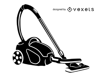 Silhouette Black & White Vacuum Cleaner 