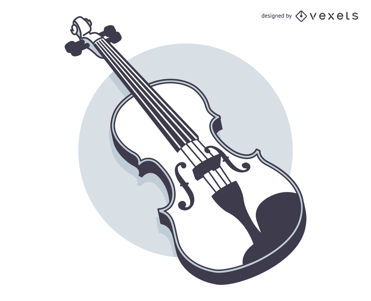 Icono De Violín De Cadena De Música. Diseño Plano De Ilustración