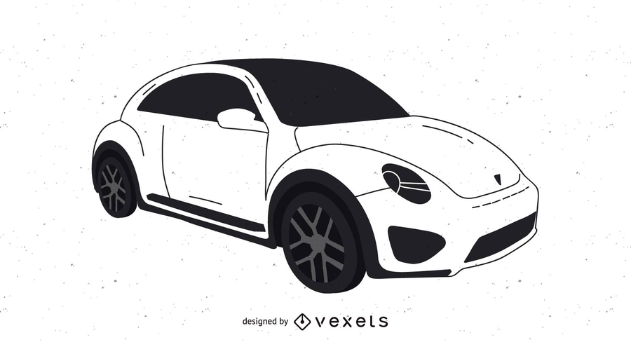 Hand Traced Black & White Volkswagen Dune Sketch Hand Traced Black & White Volkswagen Dune Sketch