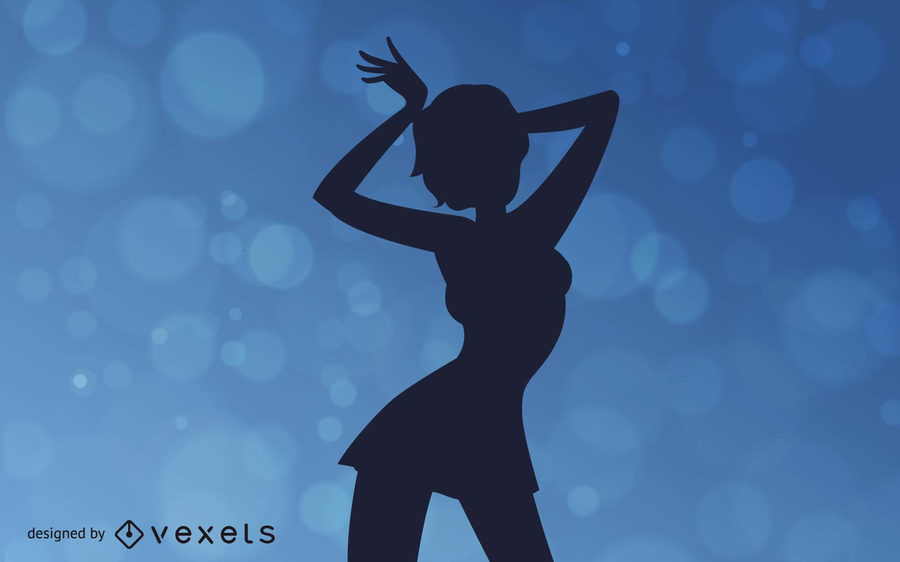 Woman Dancing in a Club Silhouette Woman Dancing in a Club Silhouette