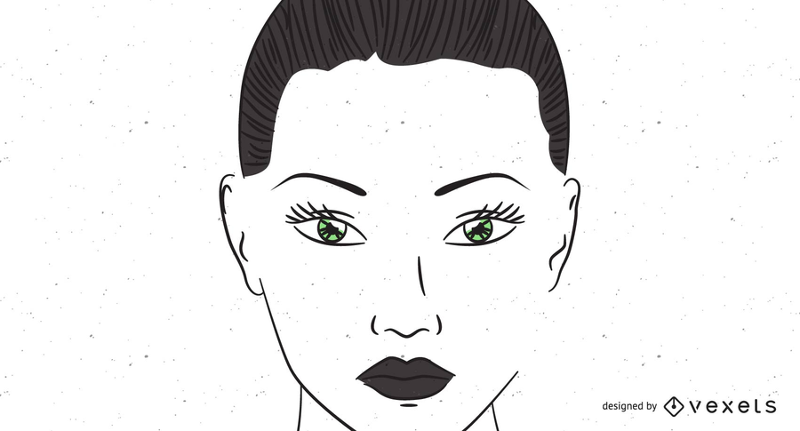 Frauen-Gesichtsskizze der grünen Augen Frauen-Gesichtsskizze der grünen Augen