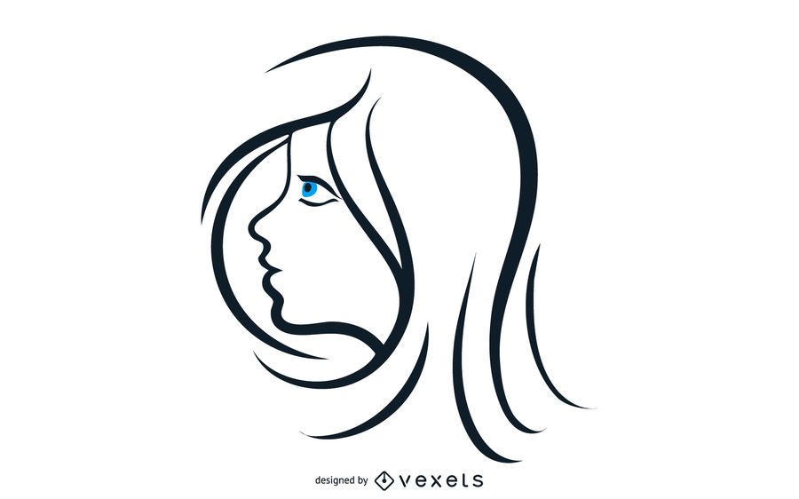Woman's Beauty with Blue Eyes Woman's Beauty with Blue Eyes