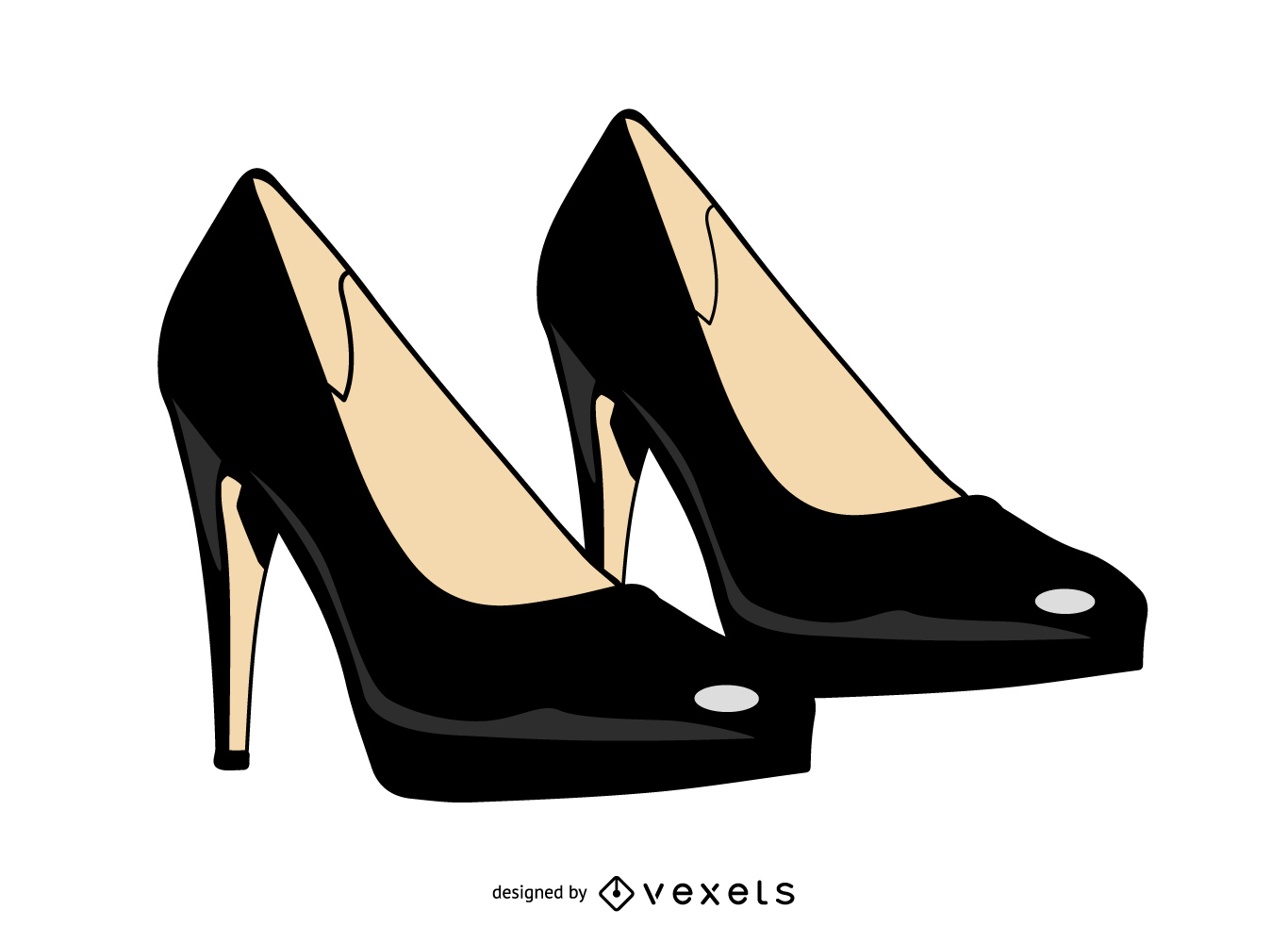 Par De Zapatos De Moda De Mujer Descargar Vector 5887