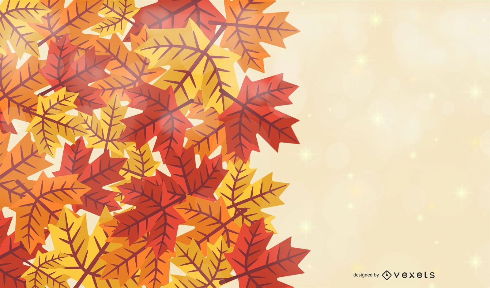 Autumn Maple Leaves Background with Banner