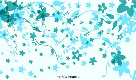 Fresh Floral Background with Funky Butterflies