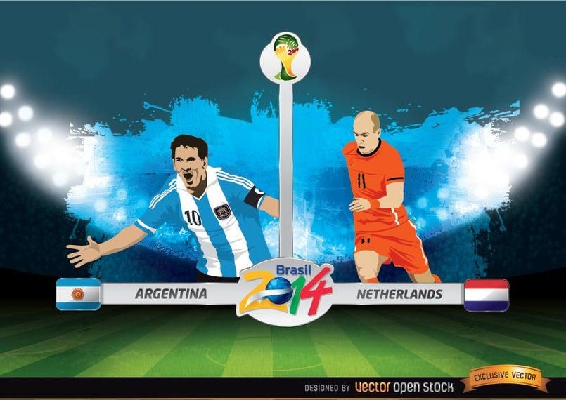 Argentina Vs Netherlands Fifa World Cup Vector Download 