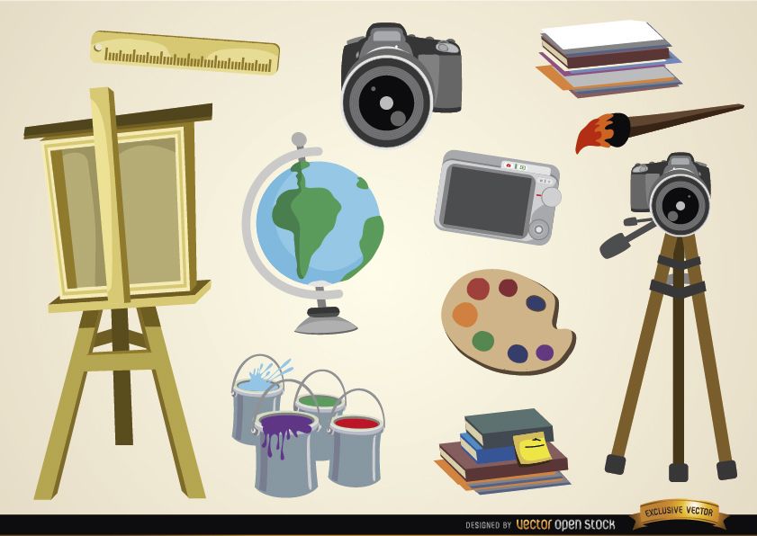 Artes visuales y estudios de objetos Descargar vector