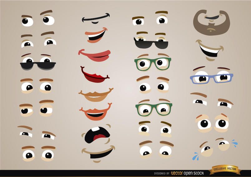 Eyes and mouths expressions set Eyes and mouths expressions set