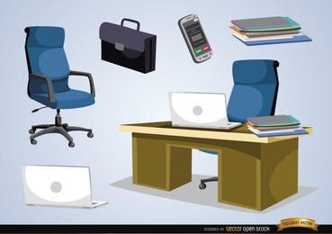 Mobiliário e objetos de escritório