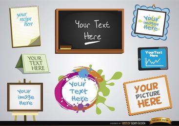 Quadros para mensagens e conjunto de imagens Quadros para mensagens e conjunto de imagens