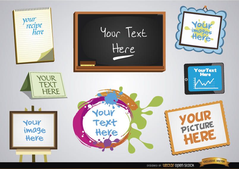 Frames for messages and images set Frames for messages and images set