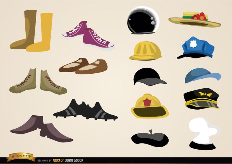 Coleções de sapatos e chapéus Coleções de sapatos e chapéus