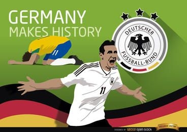 Alemania triunfa sobre Brasil hace historia