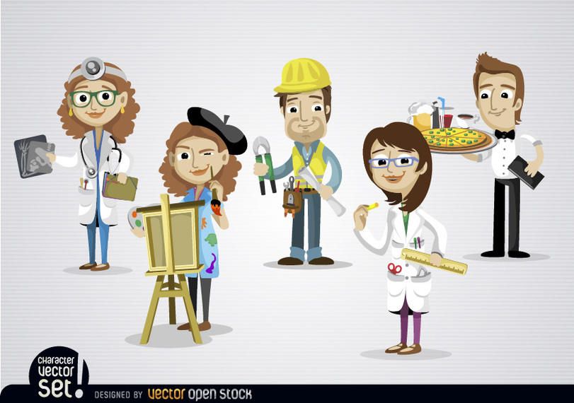 Personas que trabajan en diferentes trabajos. Personas que trabajan en diferentes trabajos.