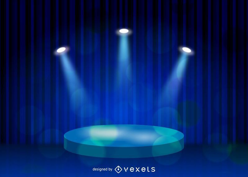 Stage Lighting Blue Linen Background Stage Lighting Blue Linen Background