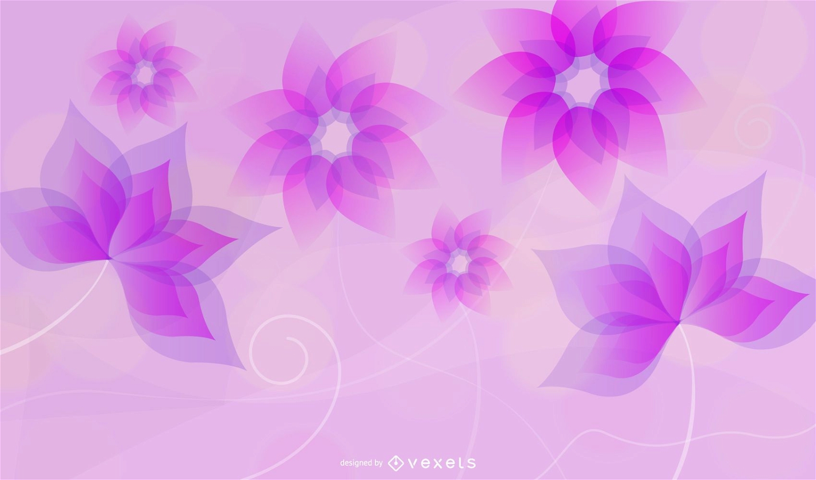 Fluorescent Colorful Abstract Flowers Background