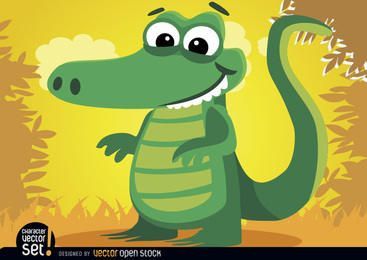 Animal crocodilo na selva