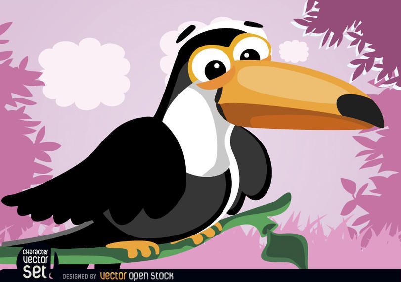 Toucan bird on branch Toucan bird on branch