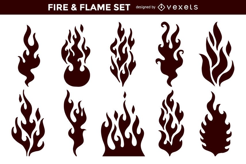 Flat Abstract Fire Flame Pack Flat Abstract Fire Flame Pack