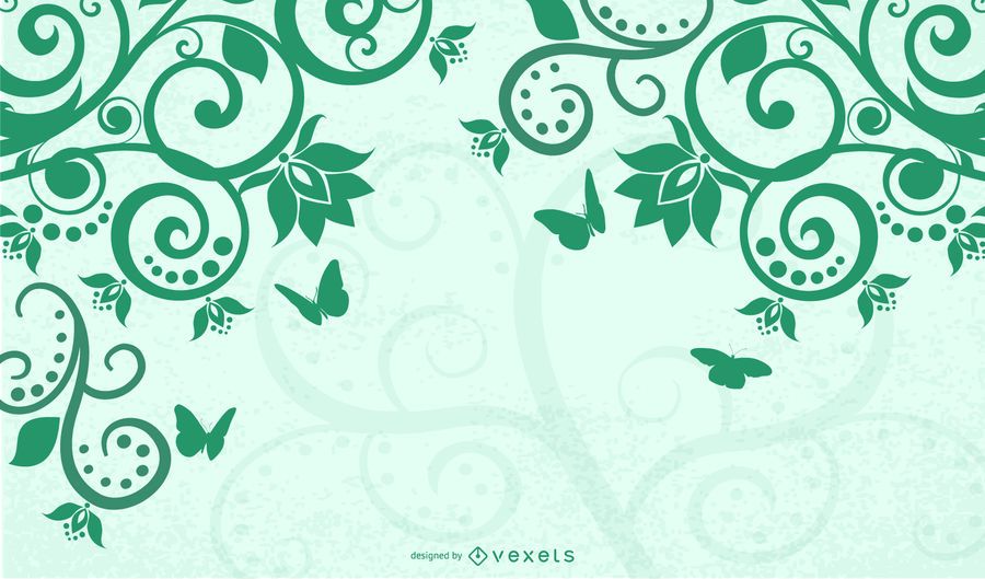 Classic Swirling Floral com curvas de meio-tom Classic Swirling Floral com curvas de meio-tom