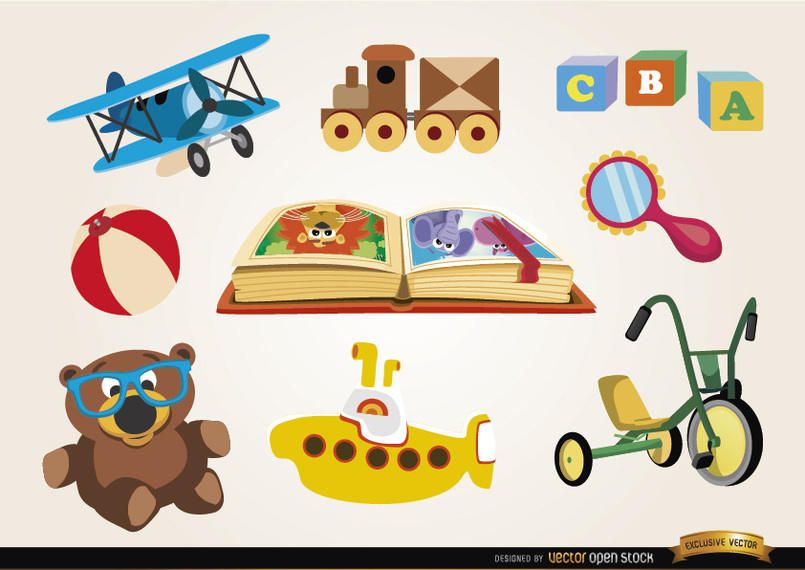 Set of funny cartoon toys Set of funny cartoon toys