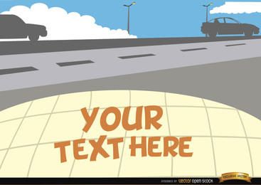 Vehículos en la carretera con espacio de texto. Vehículos en la carretera con espacio de texto.