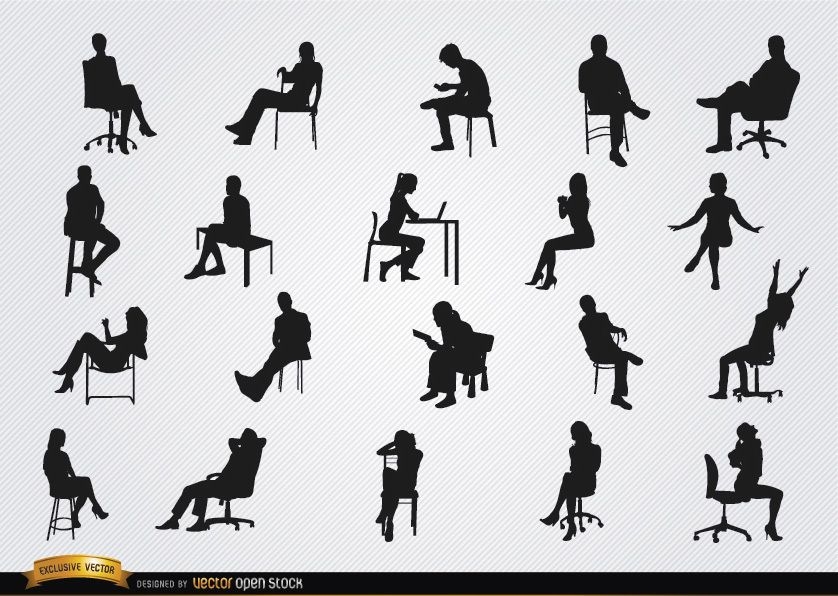 People sitting in chairs silhouettes