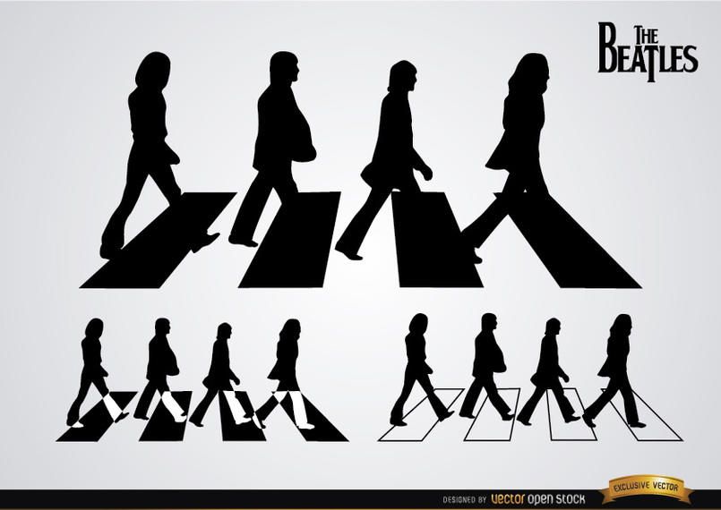 Die Beatles Abbey Road-Silhouetten Die Beatles Abbey Road-Silhouetten