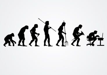 Evolução das silhuetas de trabalho humano