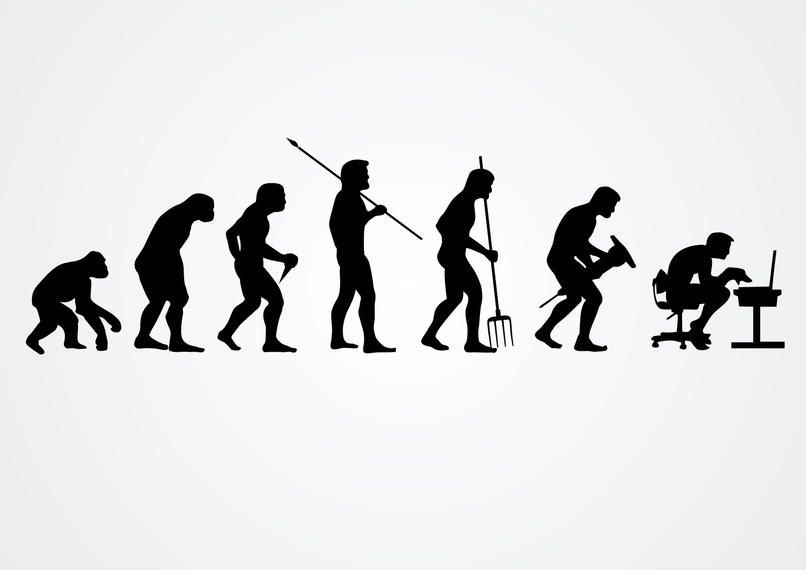 Evolución de las siluetas del trabajo humano. Evolución de las siluetas del trabajo humano.