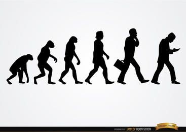 Siluetas de evolución de empresario