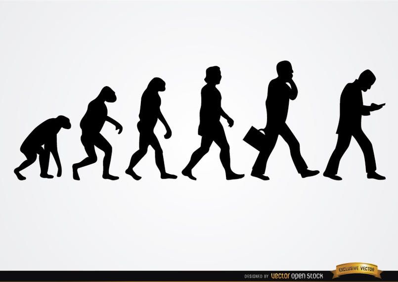 Businessman evolution silhouettes Businessman evolution silhouettes