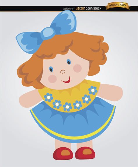 Rag doll cartoon little girl Rag doll cartoon little girl